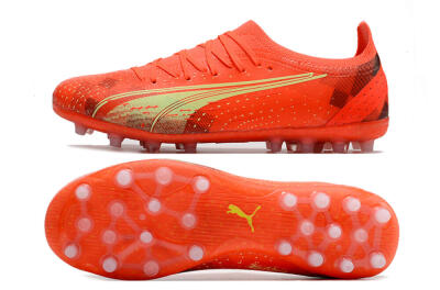 Puma Ultra Ultimate MG Low-Tops Soccer Cleats - Red/Yellow