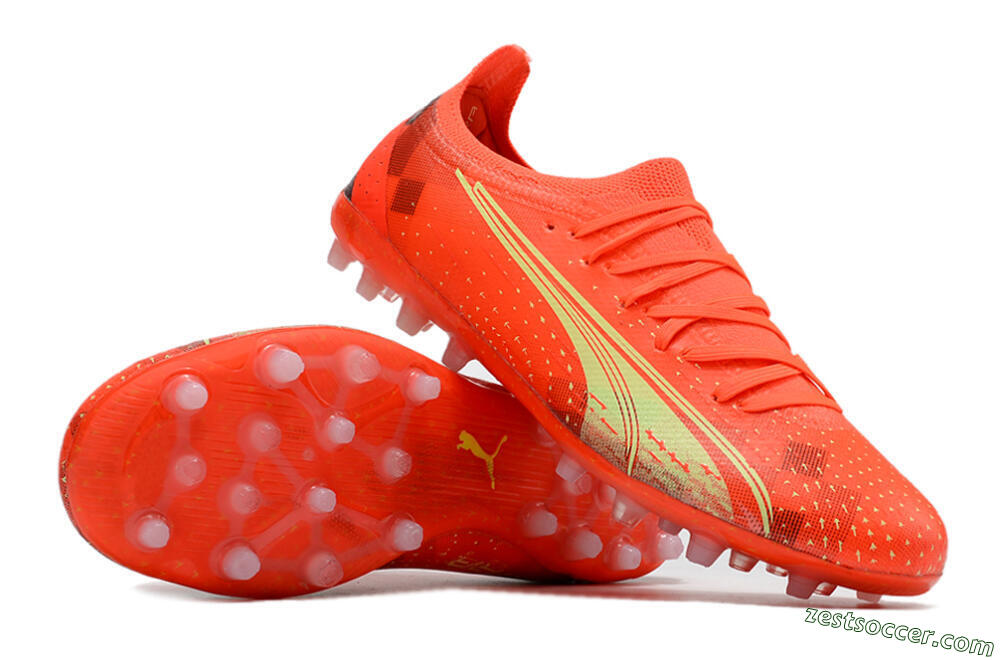 Puma Ultra Ultimate MG Low-Tops Soccer Cleats - Red/Yellow 3