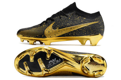 Nike Air Zoom Mercurial Vapor 15 Elite FG Low-Tops Soccer Cleats - Black/Gold