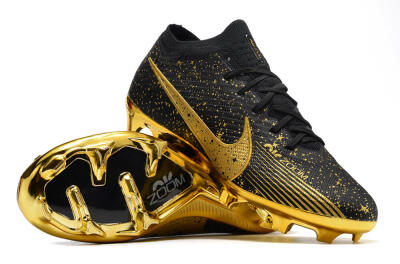 Nike Air Zoom Mercurial Vapor 15 Elite FG Low-Tops Soccer Cleats - Black/Gold