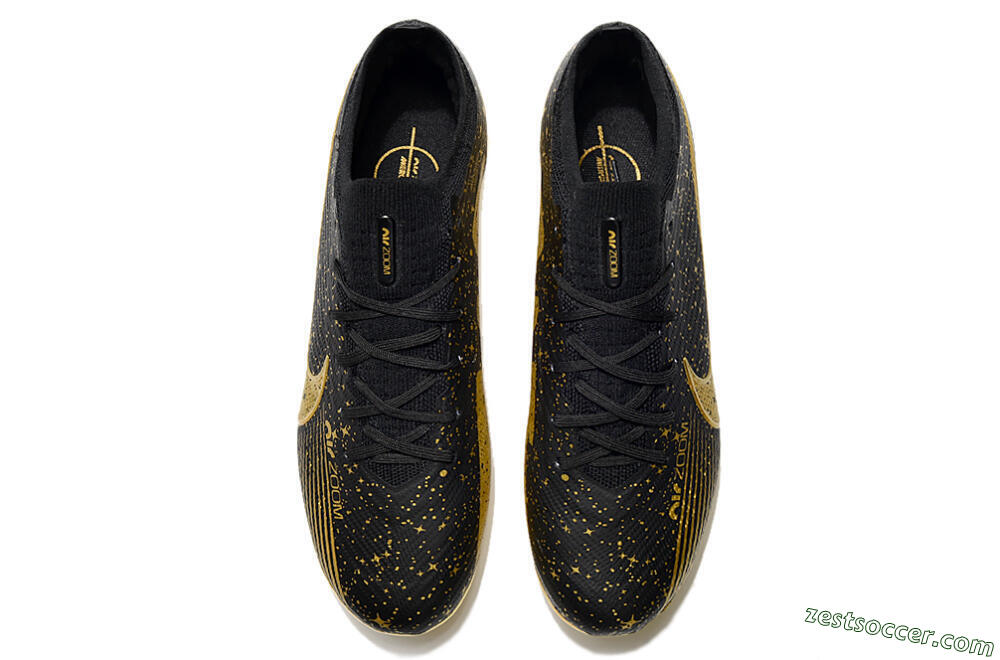 Nike Air Zoom Mercurial Vapor 15 Elite FG Low-Tops Soccer Cleats - Black/Gold 5