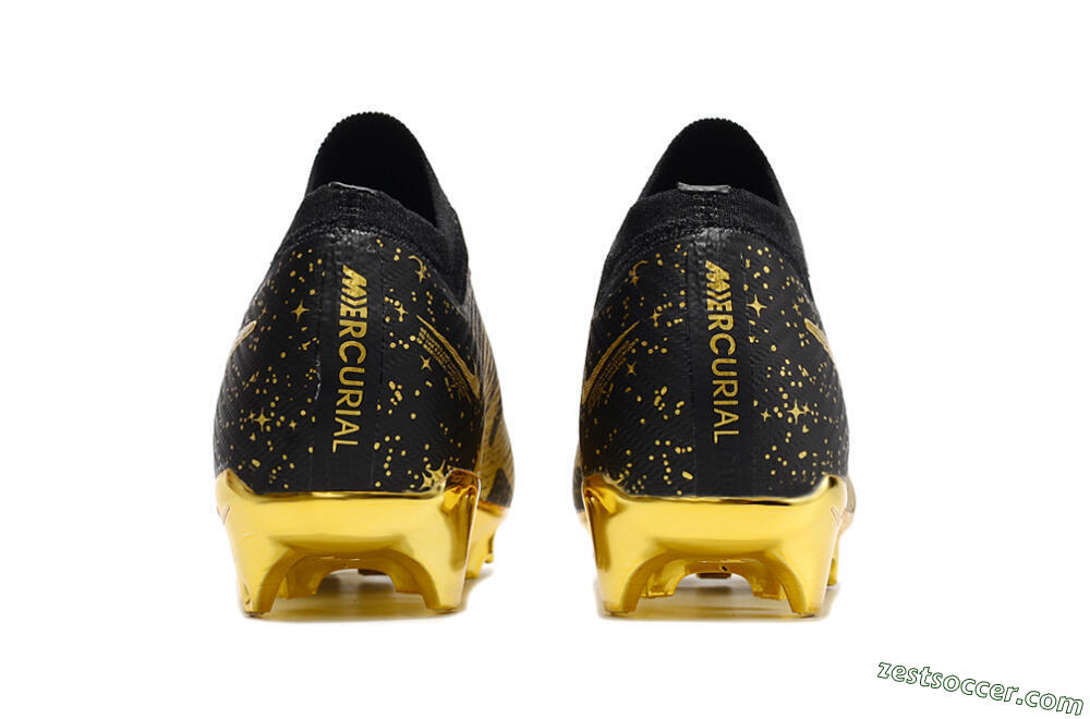 Nike Air Zoom Mercurial Vapor 15 Elite FG Low-Tops Soccer Cleats - Black/Gold 6