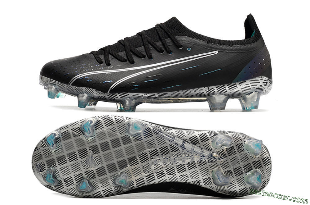 Puma Ultra Ultimate FG Low-Tops Soccer Cleats - Black/White/Blue 1