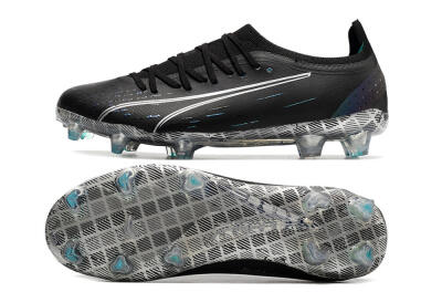 Puma Ultra Ultimate FG Low-Tops Soccer Cleats - Black/White/Blue