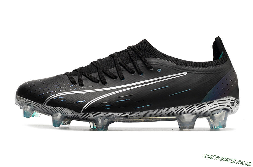 Puma Ultra Ultimate FG Low-Tops Soccer Cleats - Black/White/Blue 2