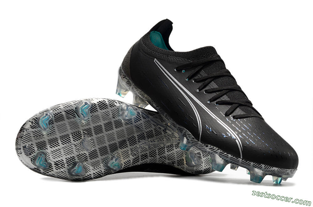 Puma Ultra Ultimate FG Low-Tops Soccer Cleats - Black/White/Blue 3