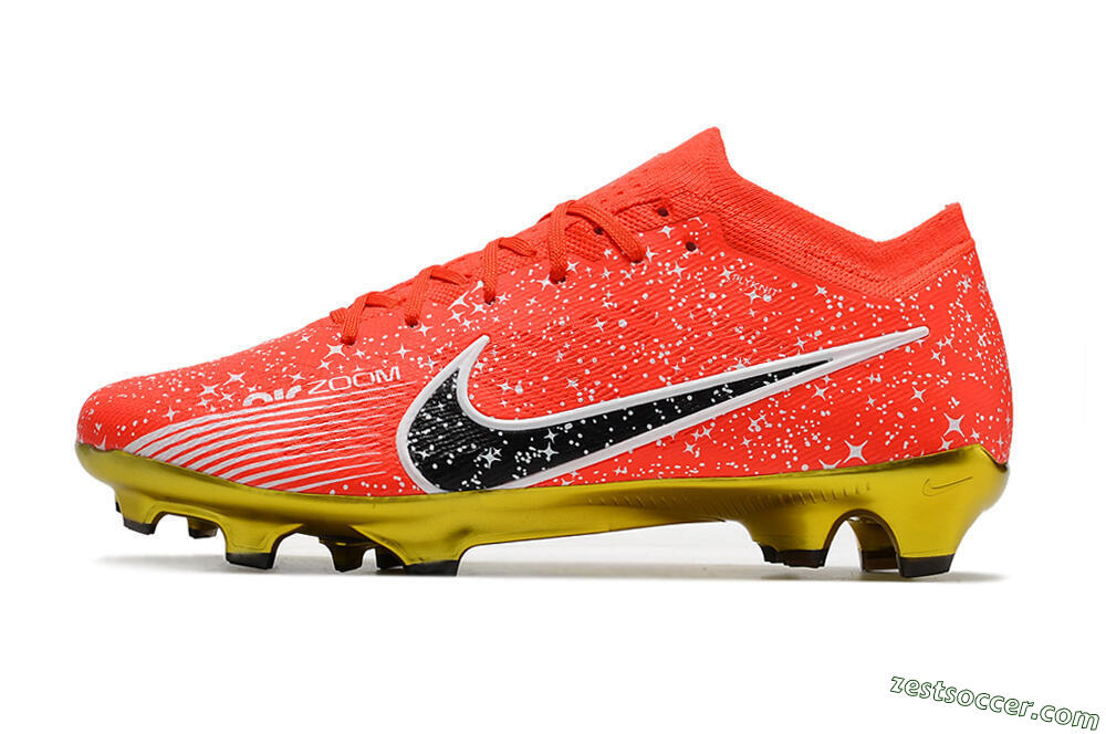 Nike Air Zoom Mercurial Vapor 15 Elite FG Low-Tops Soccer Cleats - Red/Black/White 2