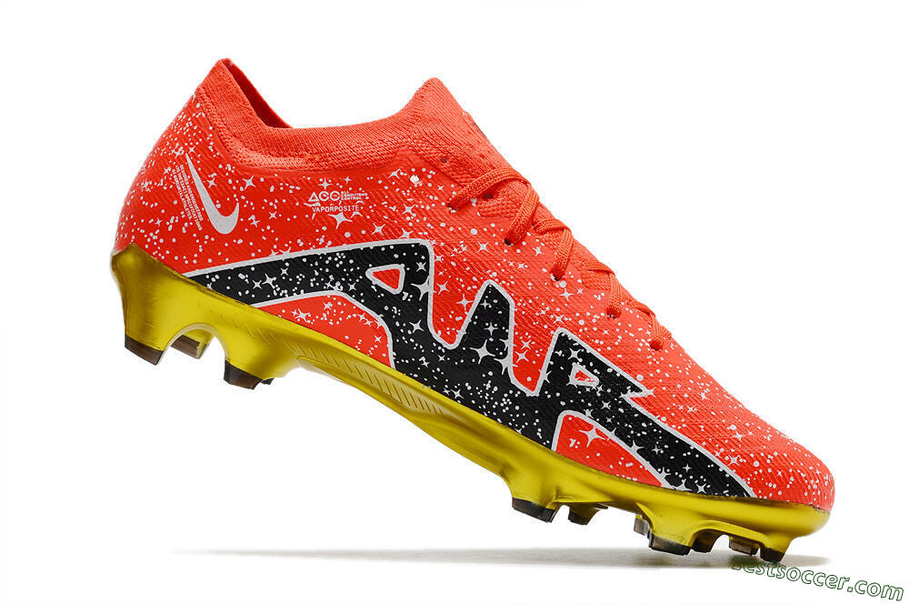 Nike Air Zoom Mercurial Vapor 15 Elite FG Low-Tops Soccer Cleats - Red/Black/White 4