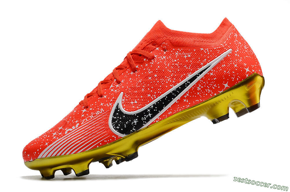 Nike Air Zoom Mercurial Vapor 15 Elite FG Low-Tops Soccer Cleats - Red/Black/White 5