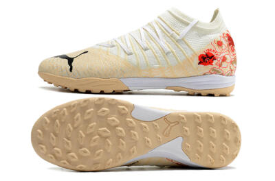 Puma Future Z 1.3 Instinct TF Low-Tops Soccer Shoes - White/Gold/Red