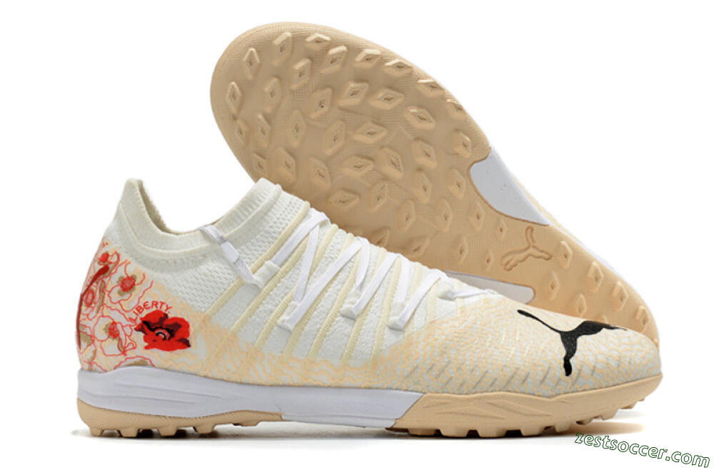 Puma Future Z 1.3 Instinct TF Low-Tops Soccer Shoes - White/Gold/Red 0