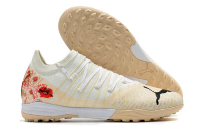 Puma Future Z 1.3 Instinct TF Low-Tops Soccer Shoes - White/Gold/Red