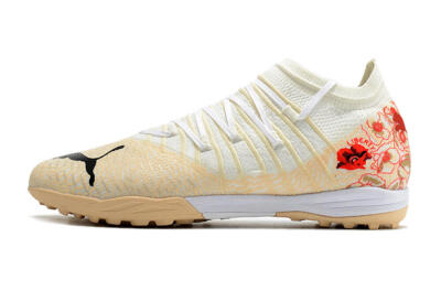 Puma Future Z 1.3 Instinct TF Low-Tops Soccer Shoes - White/Gold/Red