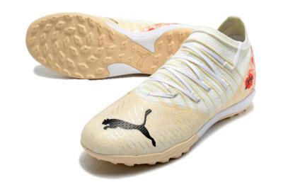 Puma Future Z 1.3 Instinct TF Low-Tops Soccer Shoes - White/Gold/Red