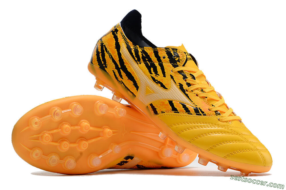 Mizuno Morelia Neo AG Low-Tops Soccer Cleats - Yellow/Black 3