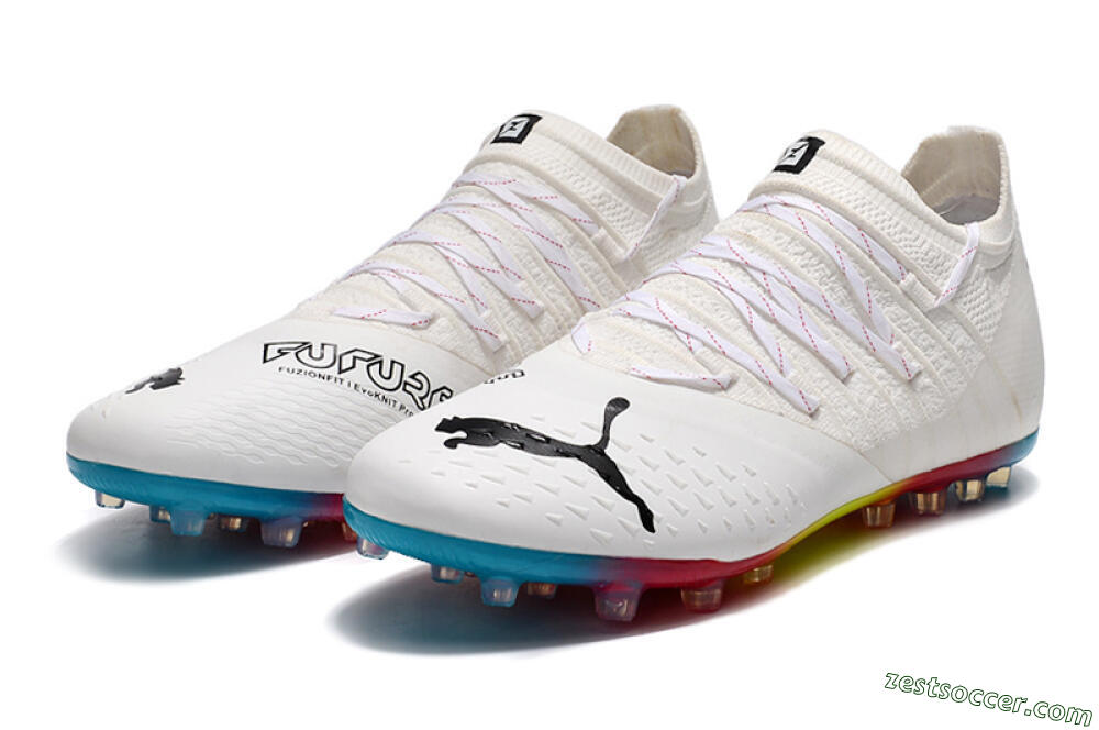 Puma Future Z 1.3 Instinct MG Low-Tops Soccer Cleats - White/Black 5