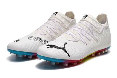 Puma Future Z 1.3 Instinct MG Low-Tops Soccer Cleats - White/Black