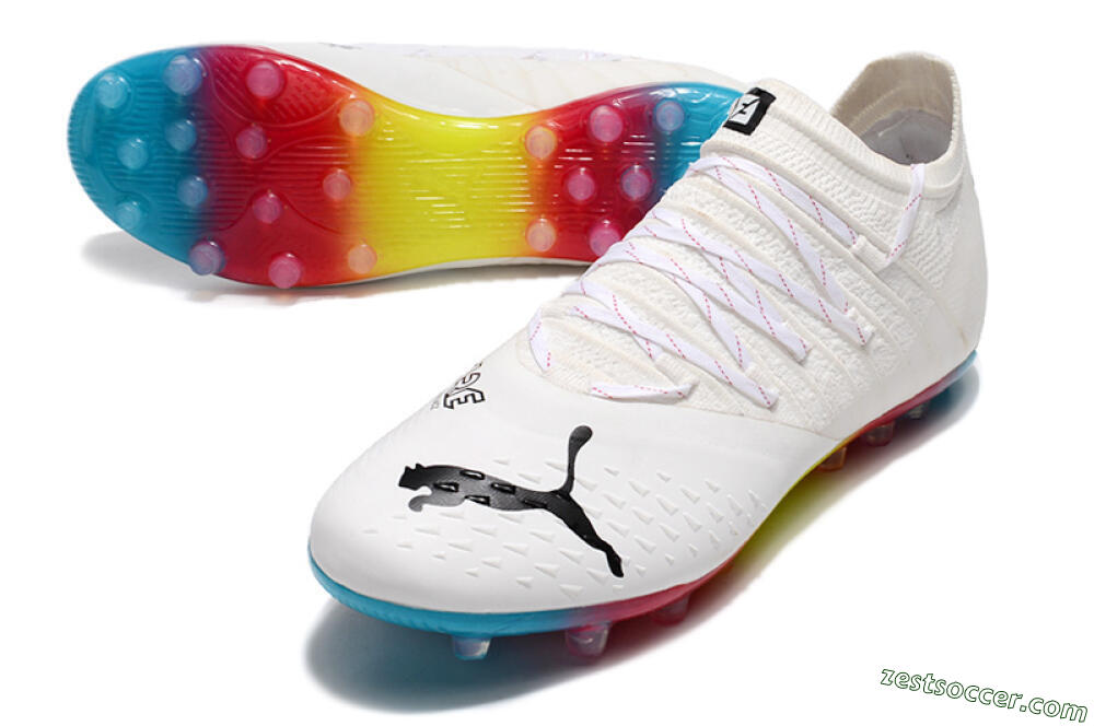 Puma Future Z 1.3 Instinct MG Low-Tops Soccer Cleats - White/Black 3