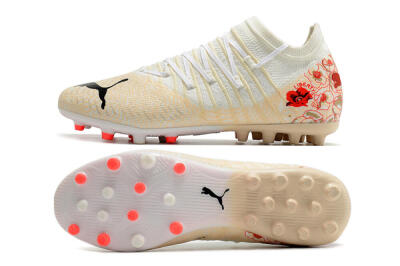 Puma Future Z 1.3 Instinct MG Low-Tops Soccer Cleats - White/Gold/RED