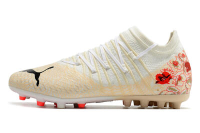 Puma Future Z 1.3 Instinct MG Low-Tops Soccer Cleats - White/Gold/RED