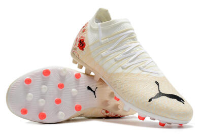 Puma Future Z 1.3 Instinct MG Low-Tops Soccer Cleats - White/Gold/RED