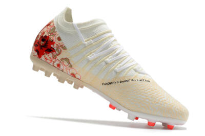 Puma Future Z 1.3 Instinct MG Low-Tops Soccer Cleats - White/Gold/RED