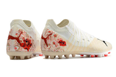 Puma Future Z 1.3 Instinct MG Low-Tops Soccer Cleats - White/Gold/RED