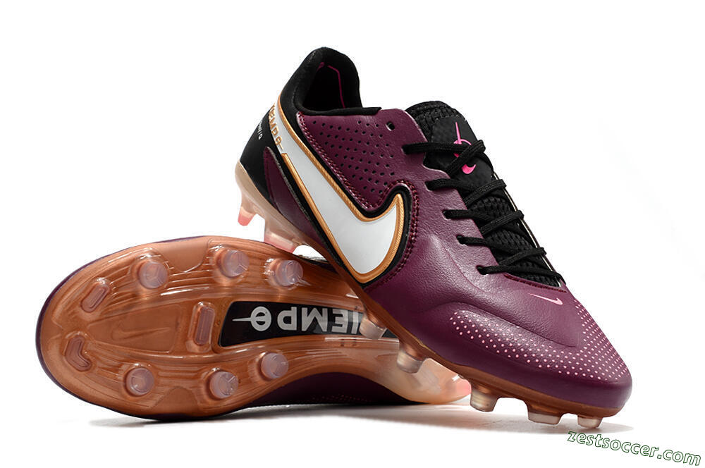 Nike Tiempo Legend 9 Elite FG Low-Tops Soccer Cleats - Red/Black/White 4