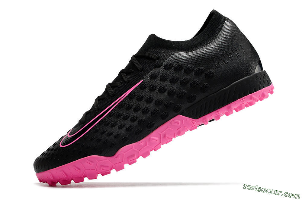 Nike Phantom Ultra Venom TF Low-Tops Soccer Shoes - Black/Pink 5