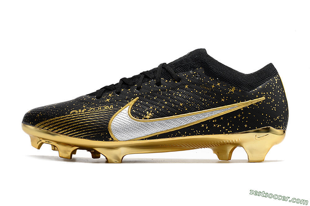 Nike Air Zoom Mercurial Vapor 15 Elite FG Low-Tops Soccer Cleats - Black/Gold 2