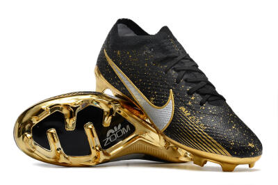 Nike Air Zoom Mercurial Vapor 15 Elite FG Low-Tops Soccer Cleats - Black/Gold