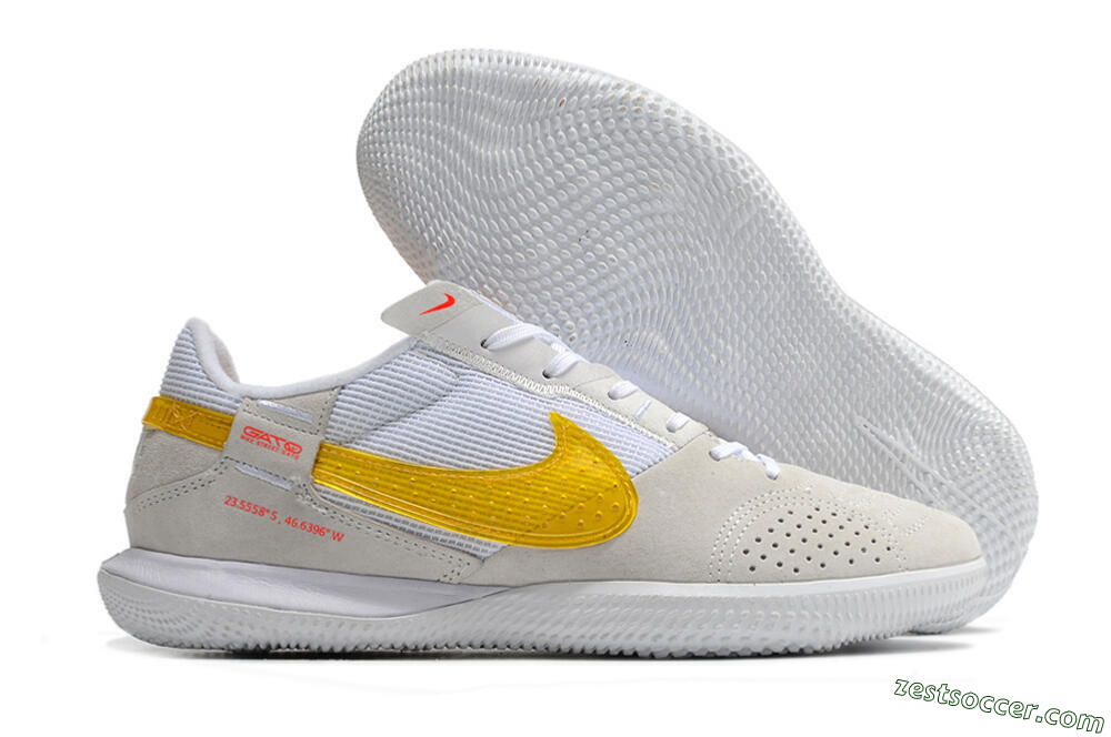 Nike Streetgato IC Low-Tops Soccer Shoes - Grey/White/Yellow 0