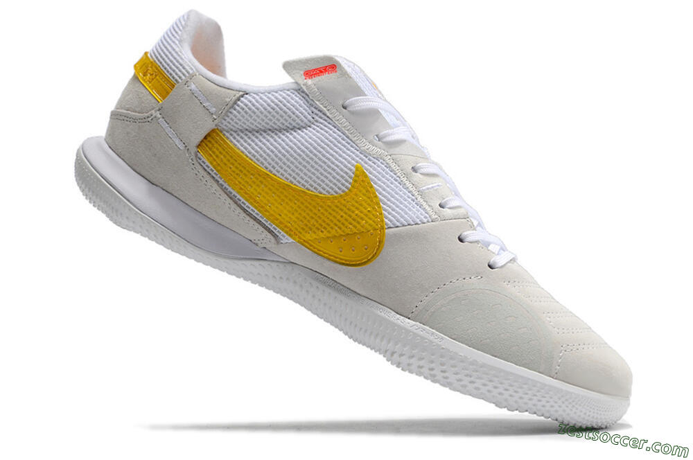 Nike Streetgato IC Low-Tops Soccer Shoes - Grey/White/Yellow 4