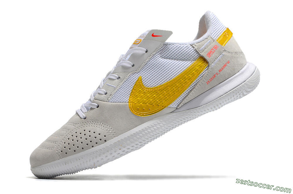 Nike Streetgato IC Low-Tops Soccer Shoes - Grey/White/Yellow 5