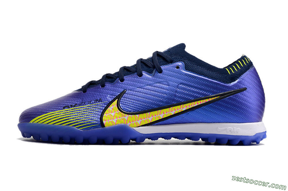Nike Air Zoom Mercurial Vapor 15 Elite TF Low-Tops Soccer Shoes - Blue/Green/Yellow 2