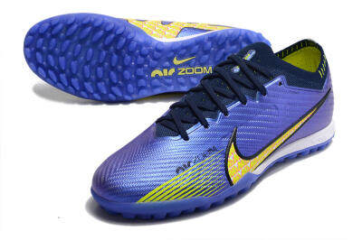 Nike Air Zoom Mercurial Vapor 15 Elite TF Low-Tops Soccer Shoes - Blue/Green/Yellow