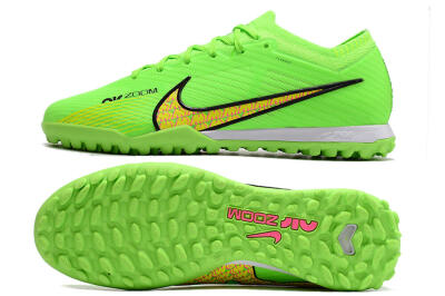 Nike Air Zoom Mercurial Vapor 15 Elite TF Low-Tops Soccer Shoes - Green/Yellow/Pink