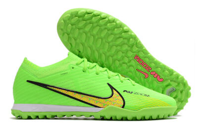 Nike Air Zoom Mercurial Vapor 15 Elite TF Low-Tops Soccer Shoes - Green/Yellow/Pink