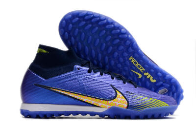 Nike Air Zoom Mercurial Superfly 9 Elite TF High-Tops Soccer Shoes - Blue/Green/Yellow