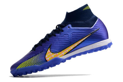 Nike Air Zoom Mercurial Superfly 9 Elite TF High-Tops Soccer Shoes - Blue/Green/Yellow