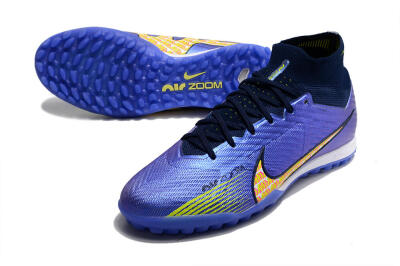 Nike Air Zoom Mercurial Superfly 9 Elite TF High-Tops Soccer Shoes - Blue/Green/Yellow