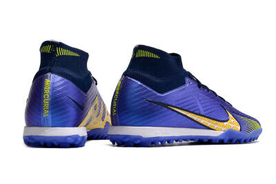 Nike Air Zoom Mercurial Superfly 9 Elite TF High-Tops Soccer Shoes - Blue/Green/Yellow