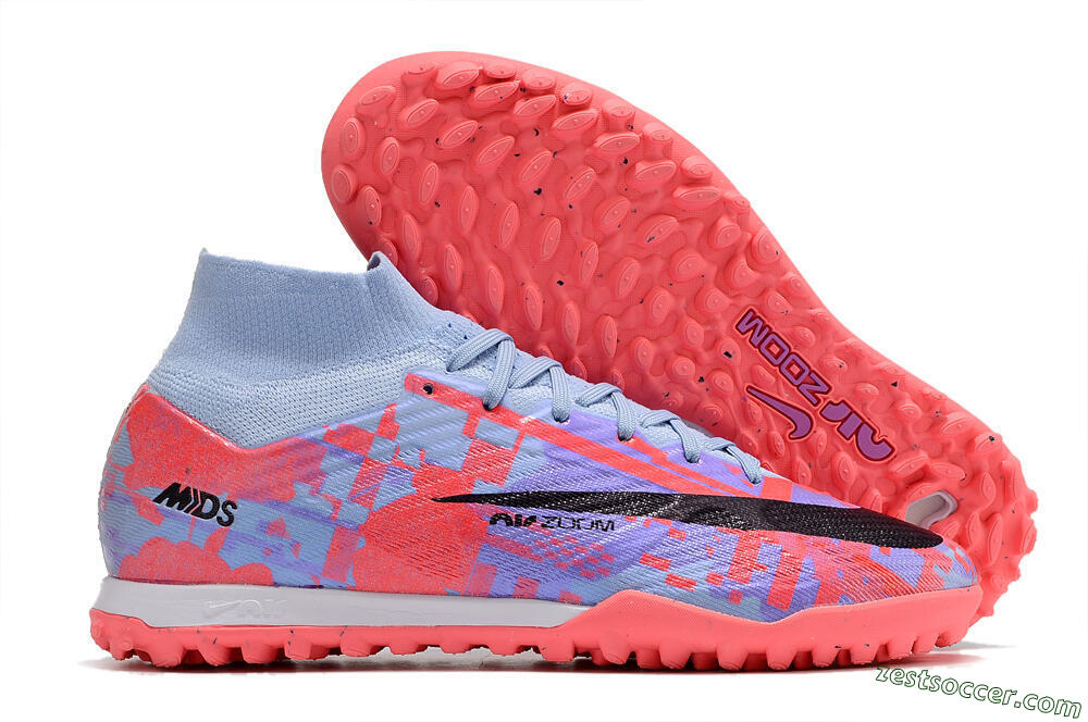Nike Air Zoom Mercurial Superfly 9 Elite TF High-Tops Soccer Shoes - Blue/Purple/Red 0