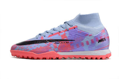 Nike Air Zoom Mercurial Superfly 9 Elite TF High-Tops Soccer Shoes - Blue/Purple/Red