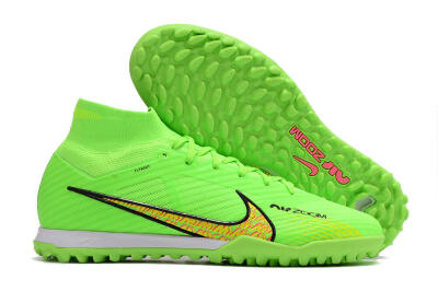 Nike Air Zoom Mercurial Superfly 9 Elite TF High-Tops Soccer Shoes - Green/Yellow/Pink