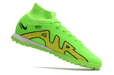 Nike Air Zoom Mercurial Superfly 9 Elite TF High-Tops Soccer Shoes - Green/Yellow/Pink