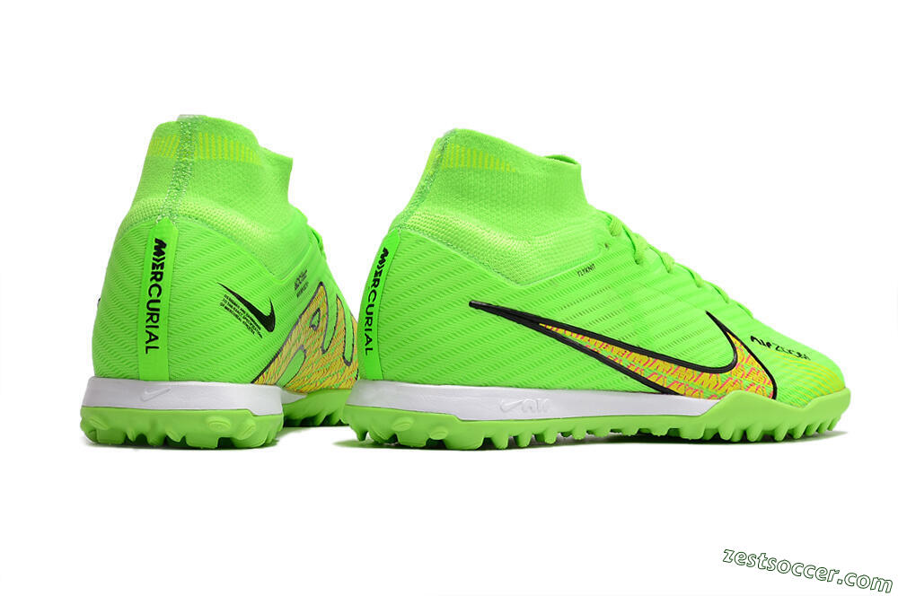 Nike Air Zoom Mercurial Superfly 9 Elite TF High-Tops Soccer Shoes - Green/Yellow/Pink 6