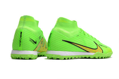 Nike Air Zoom Mercurial Superfly 9 Elite TF High-Tops Soccer Shoes - Green/Yellow/Pink
