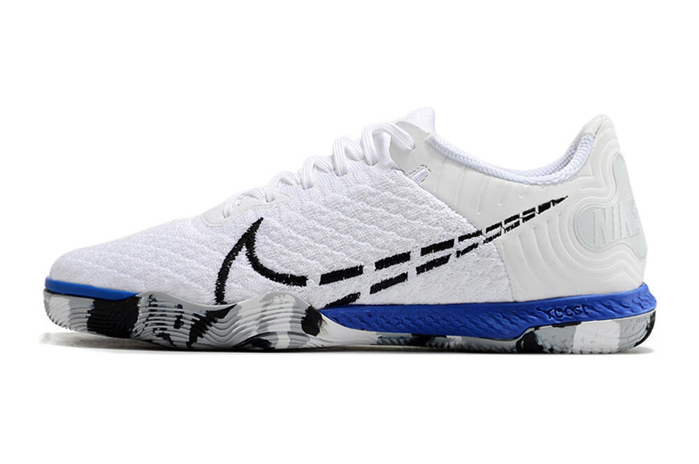 Nike Reactgato IC Low-Tops Soccer Shoes - White/Black/Blue 2