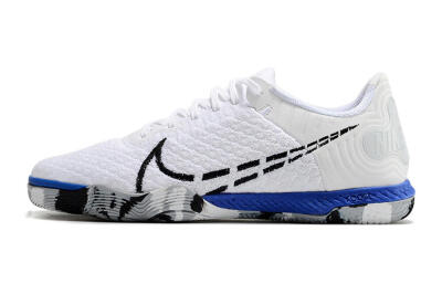 Nike Reactgato IC Low-Tops Soccer Shoes - White/Black/Blue